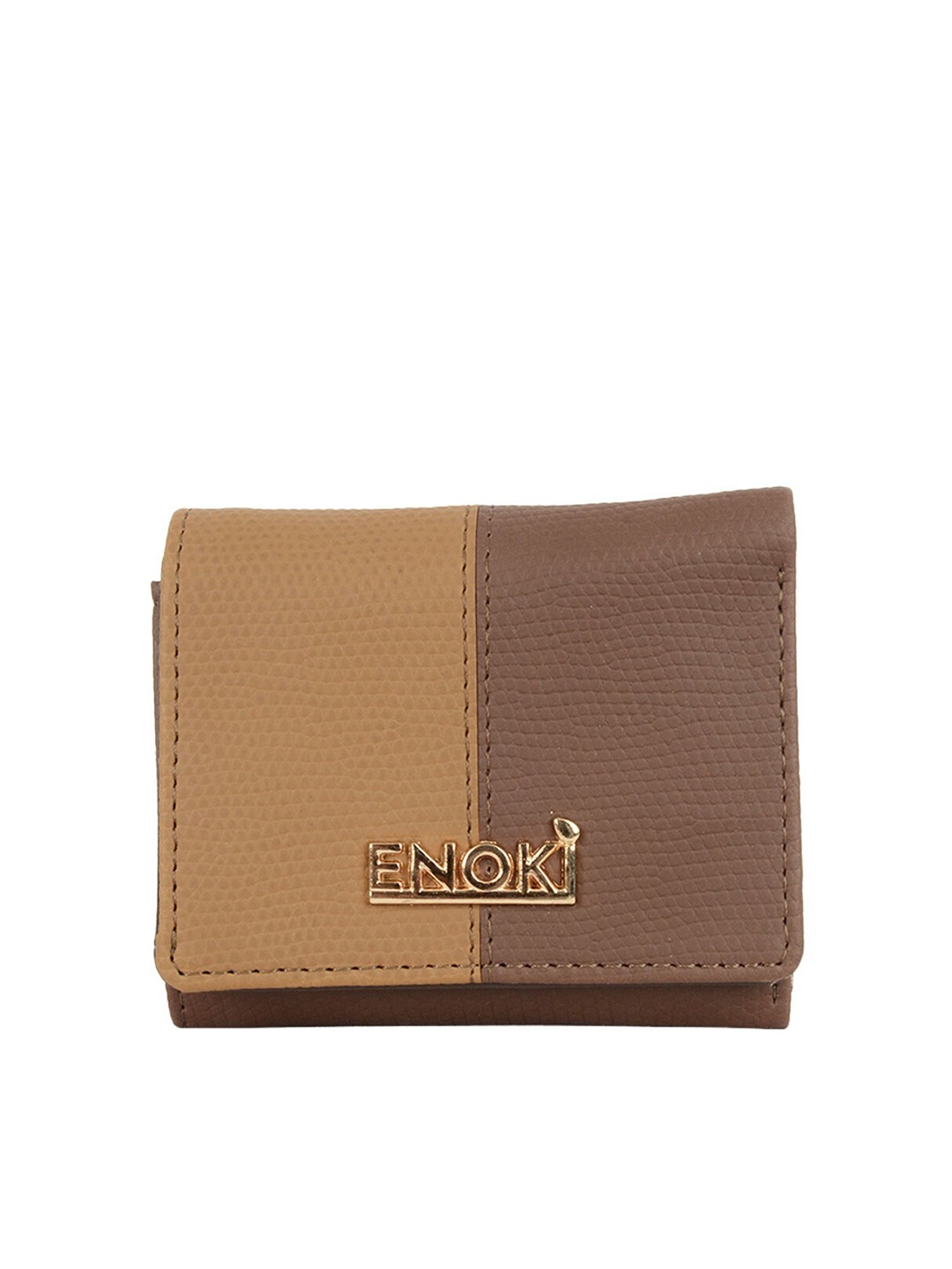 

ENOKI Women Three Fold Wallet, Brown