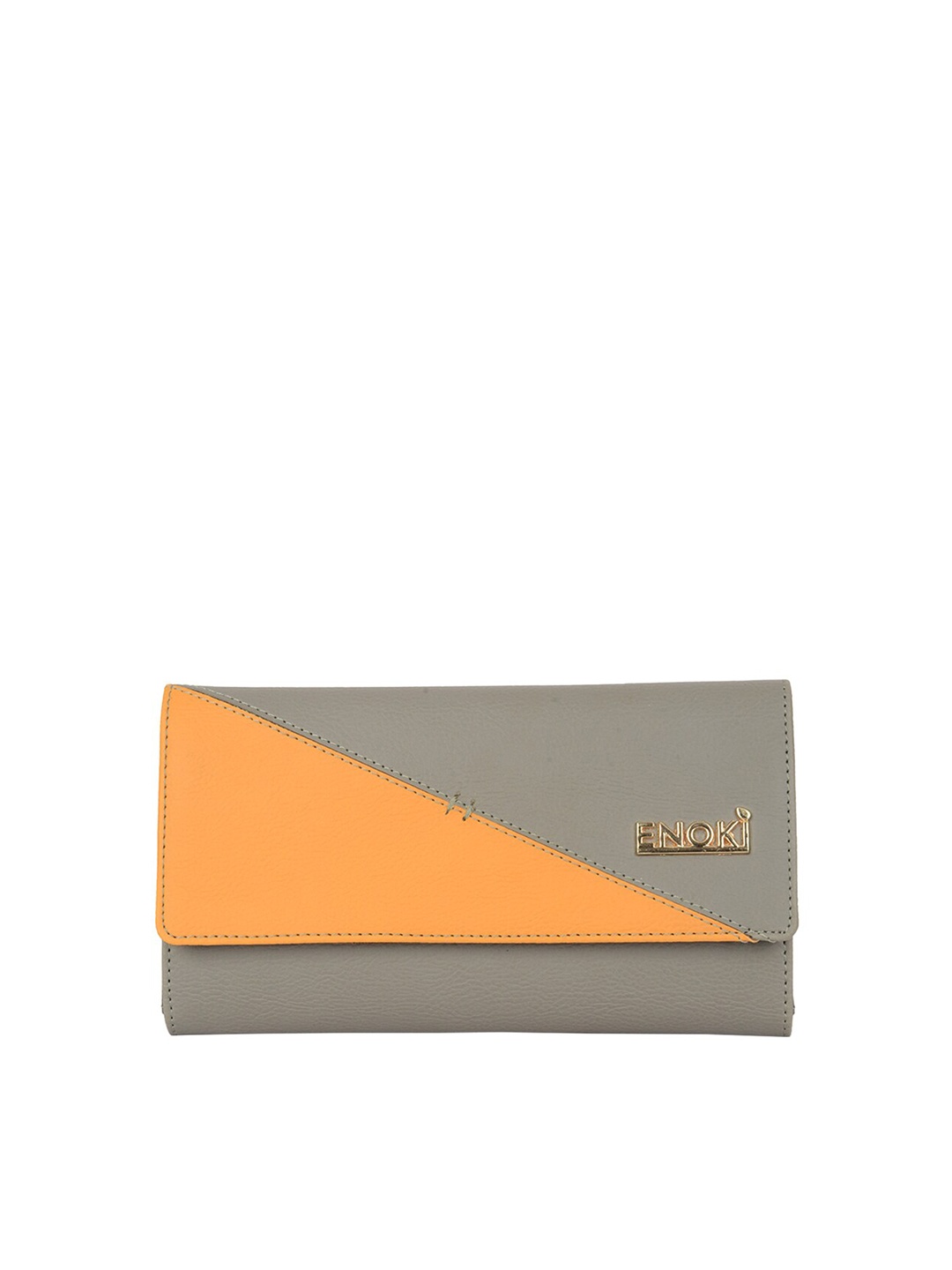 

ENOKI Women Colourblocked Three Fold Wallet, Grey