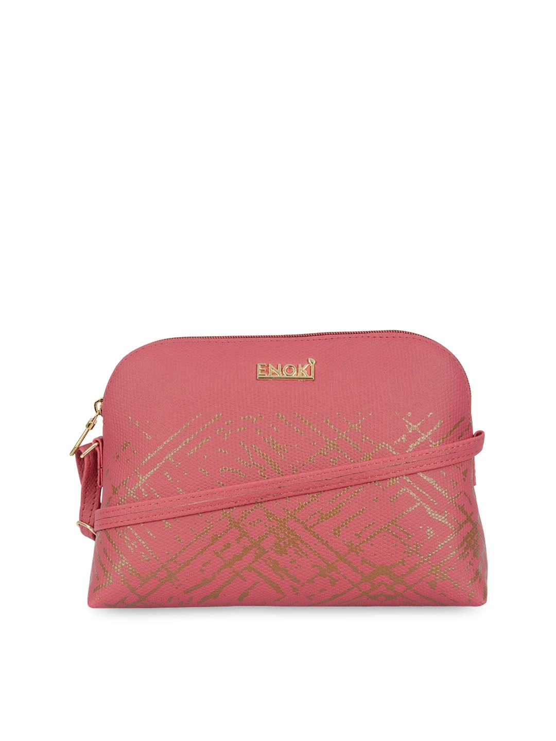 

ENOKI Abstract Printed Structured Sling Bag, Red