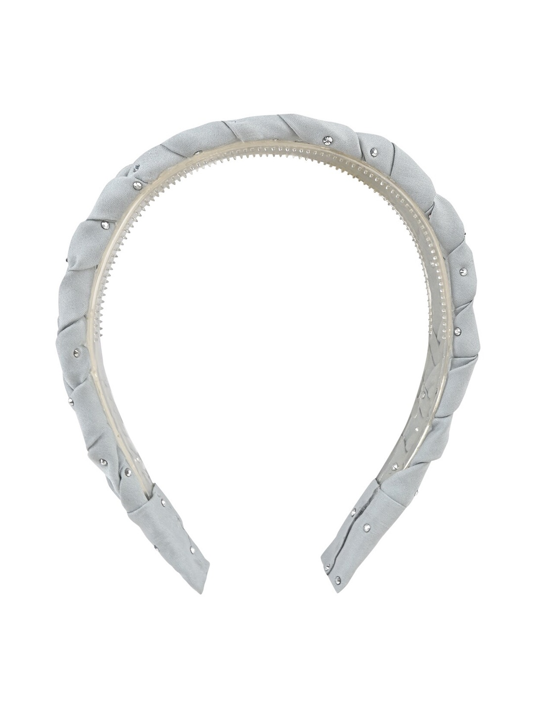 

Aye Candy Ruffled Embellished Detail Headband, Grey