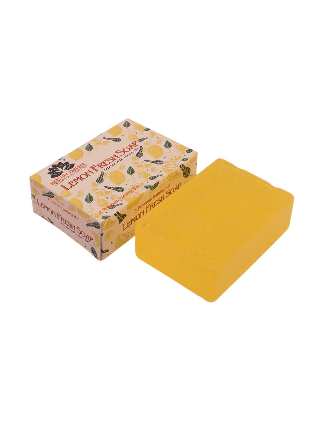 

HEALTHY FOREVER Lemon Fresh Soap with Lemon Oil - 120g, Yellow