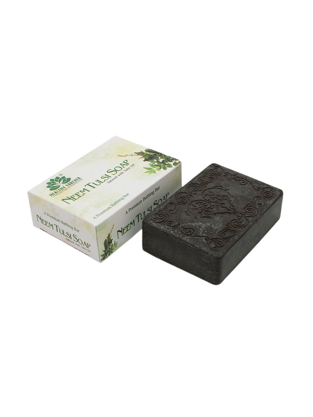 

HEALTHY FOREVER Neem Tulsi Soap for Acne & Dark Spots - 120g, White