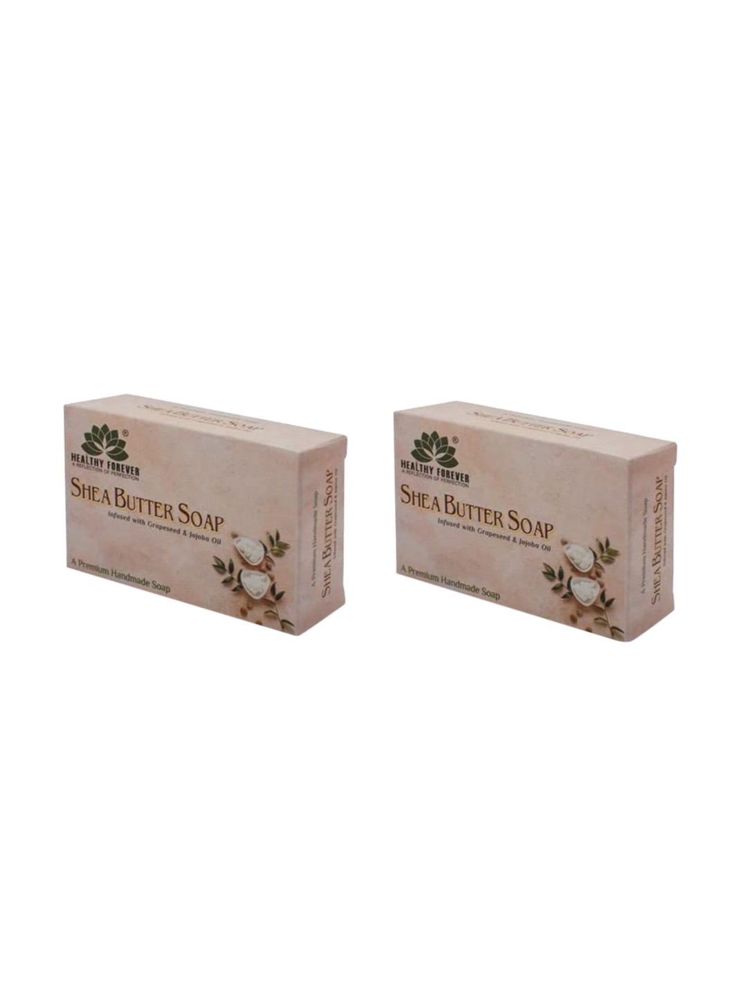 

HEALTHY FOREVER Set of 2 Pure Shea Butter Soap, Beige