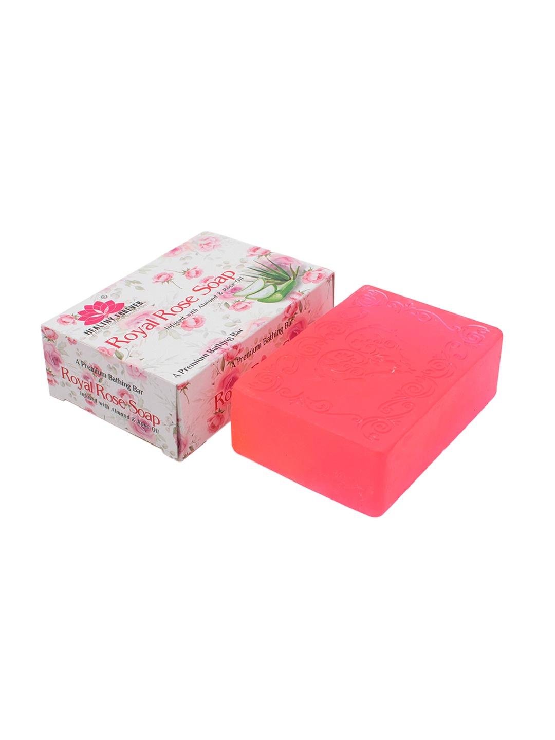 

HEALTHY FOREVER Set of 2 Royal Rose Infused Rose Oil Soap, Red