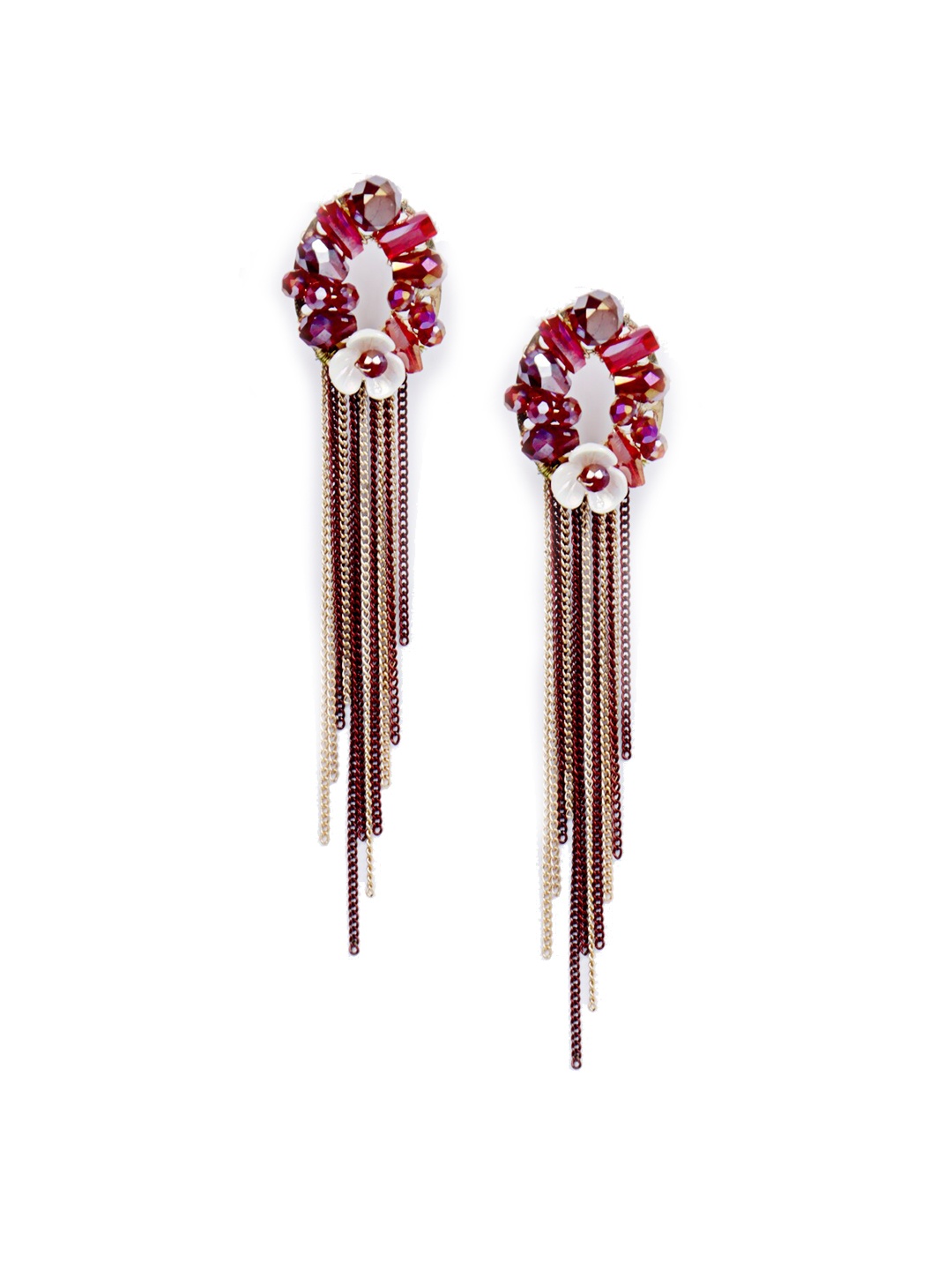 

VAGHBHATT Classic Drop Earrings, Red