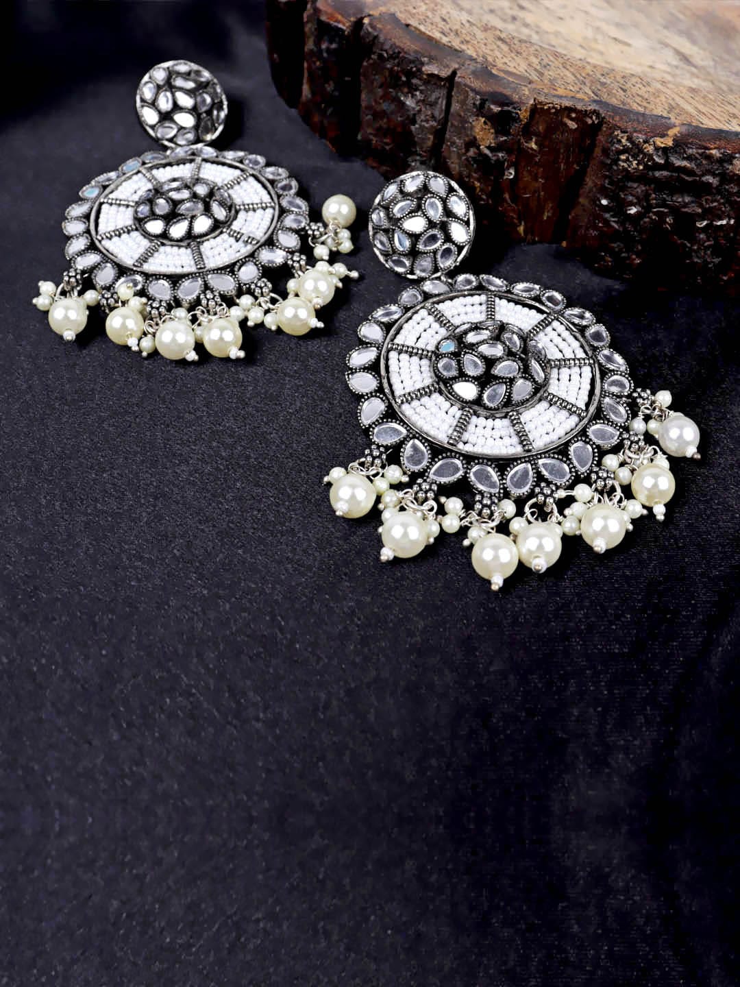

VAGHBHATT Silver-Plated Classic Drop Earrings