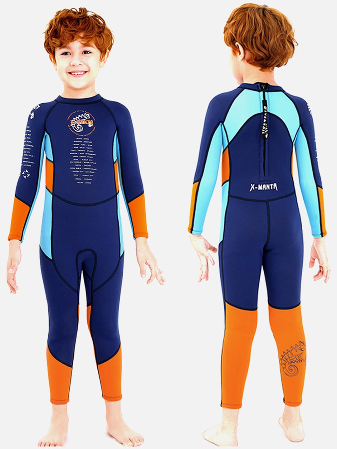 

Little Surprise Box LLP Kids Colourblocked Legsuit Swimwear, Blue