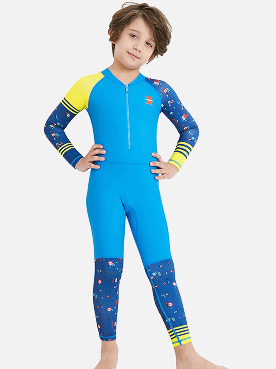 

Little Surprise Box LLP Kids Printed UPF 50+ Legsuit, Blue