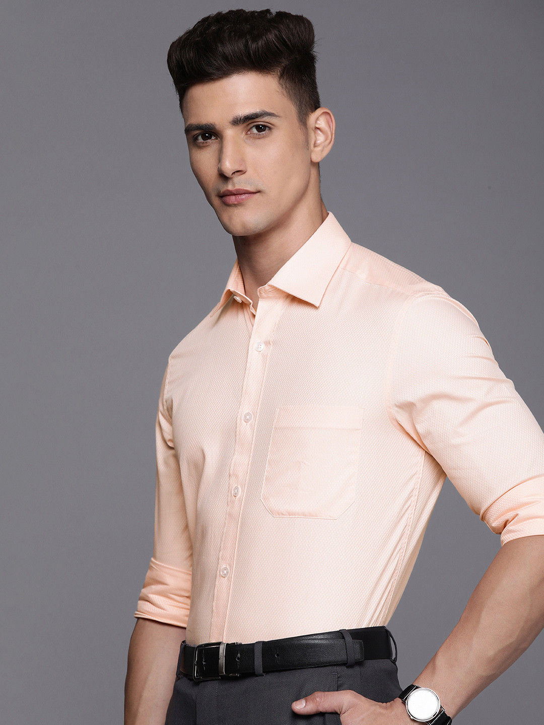 

Louis Philippe Men Opaque Formal Shirt, Pink
