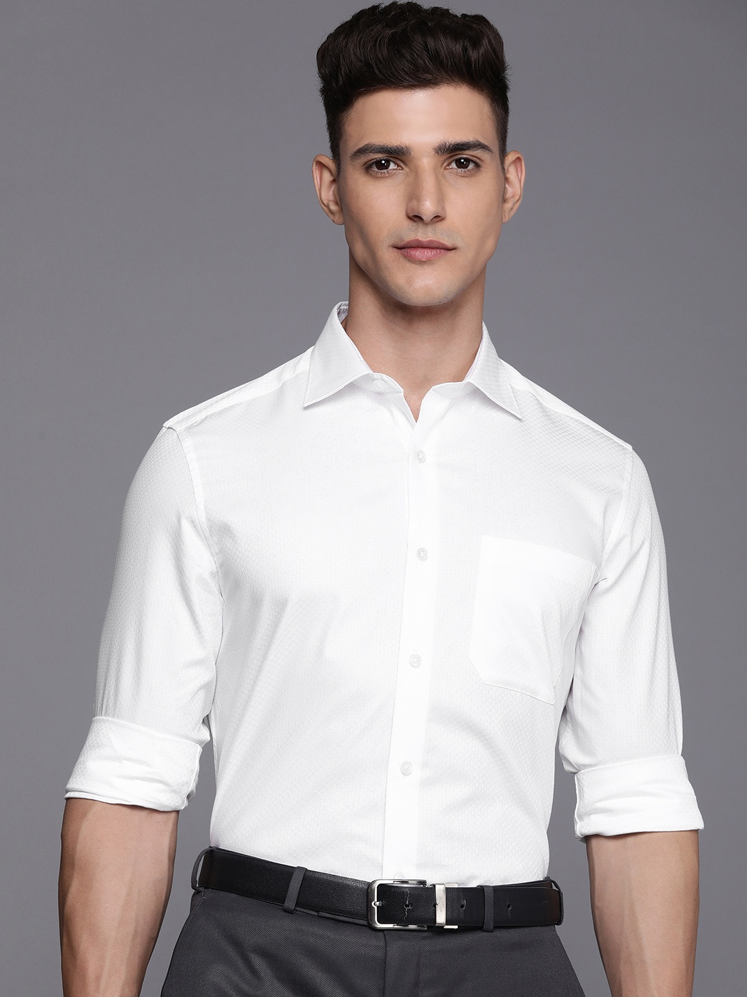 

Louis Philippe Men Opaque Formal Shirt, White