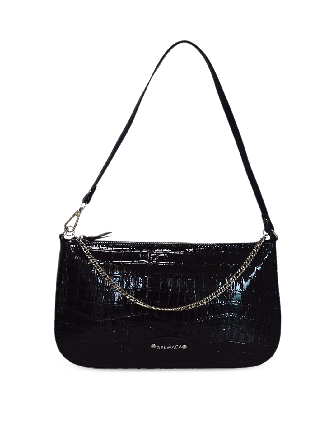 

Belwaba Textured Structured Shoulder Bag, Black