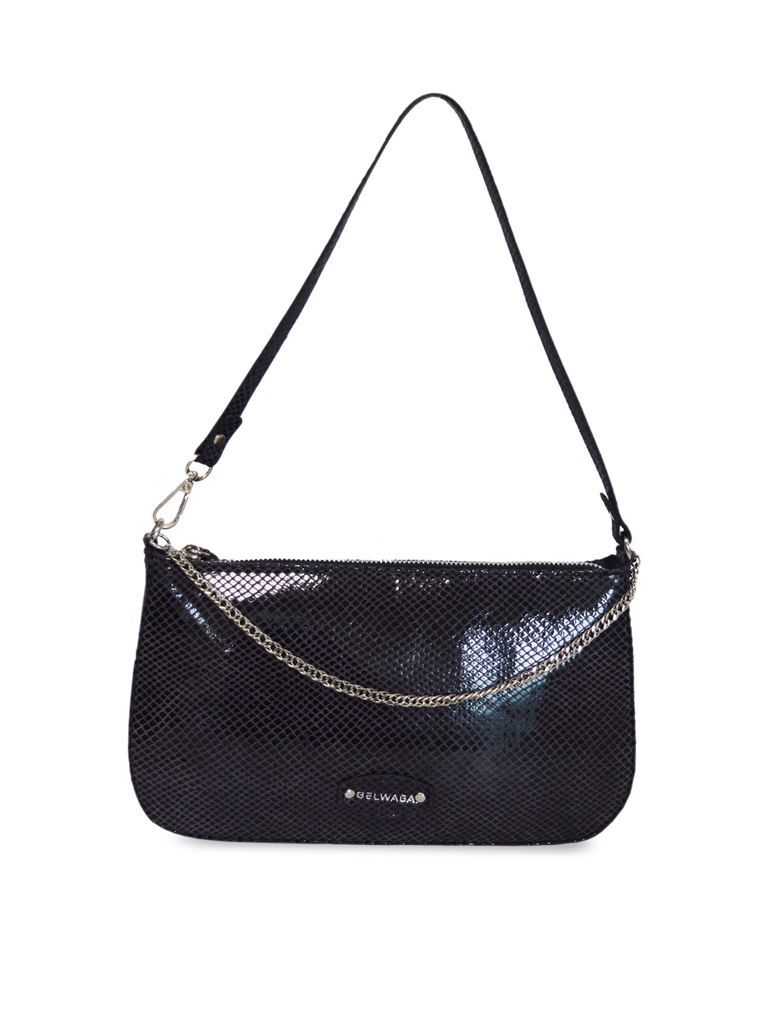 

Belwaba Textured Structured Shoulder Bag, Black