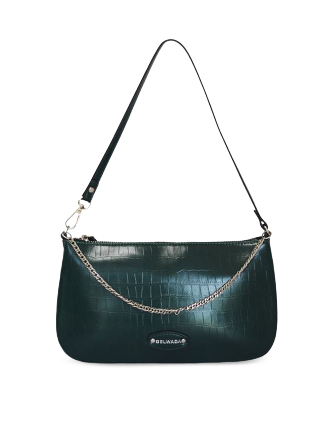 Belwaba Textured Structured Shoulder Bag, Green