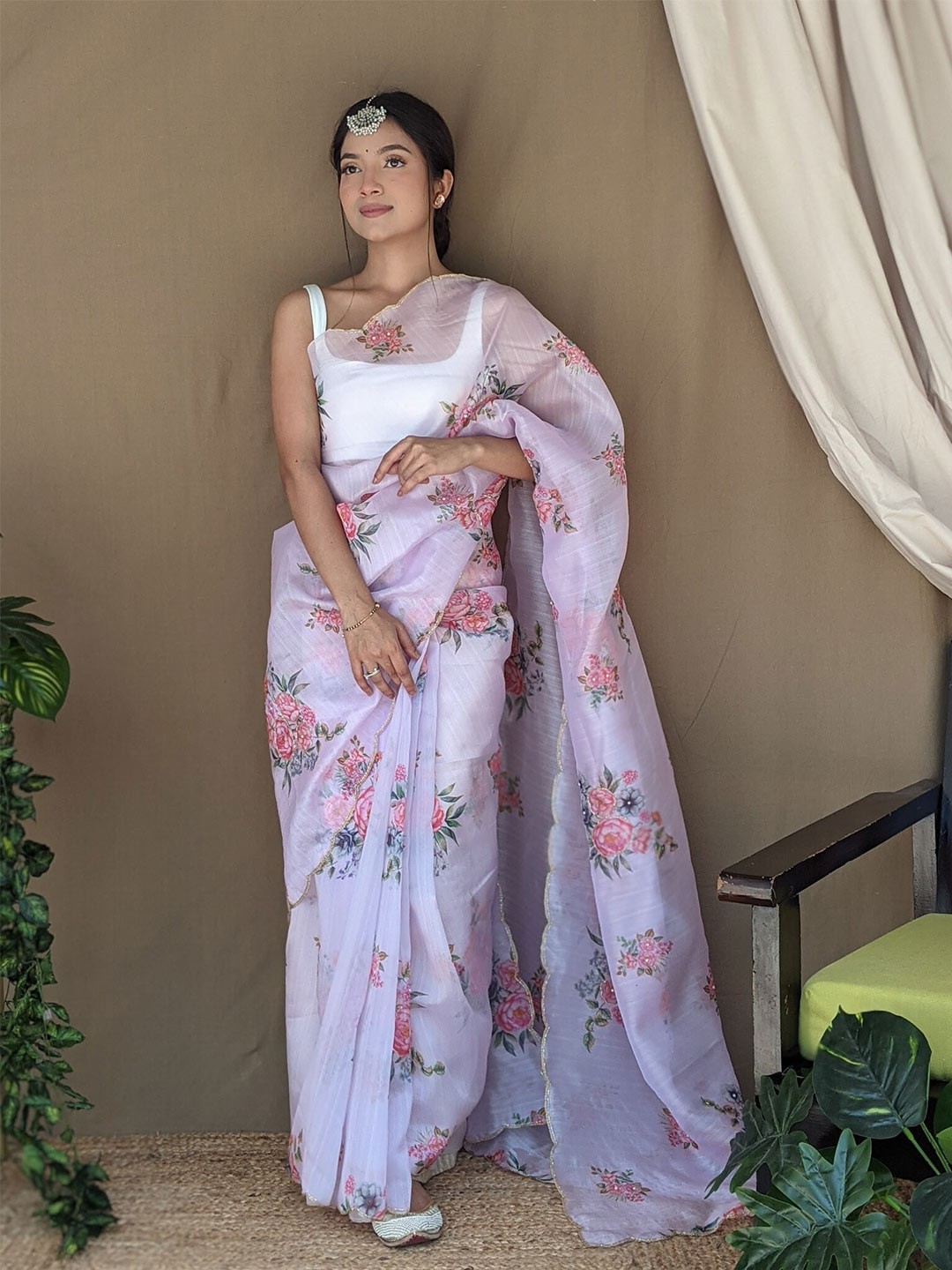 

Exclusiva Floral Printed Saree, Pink