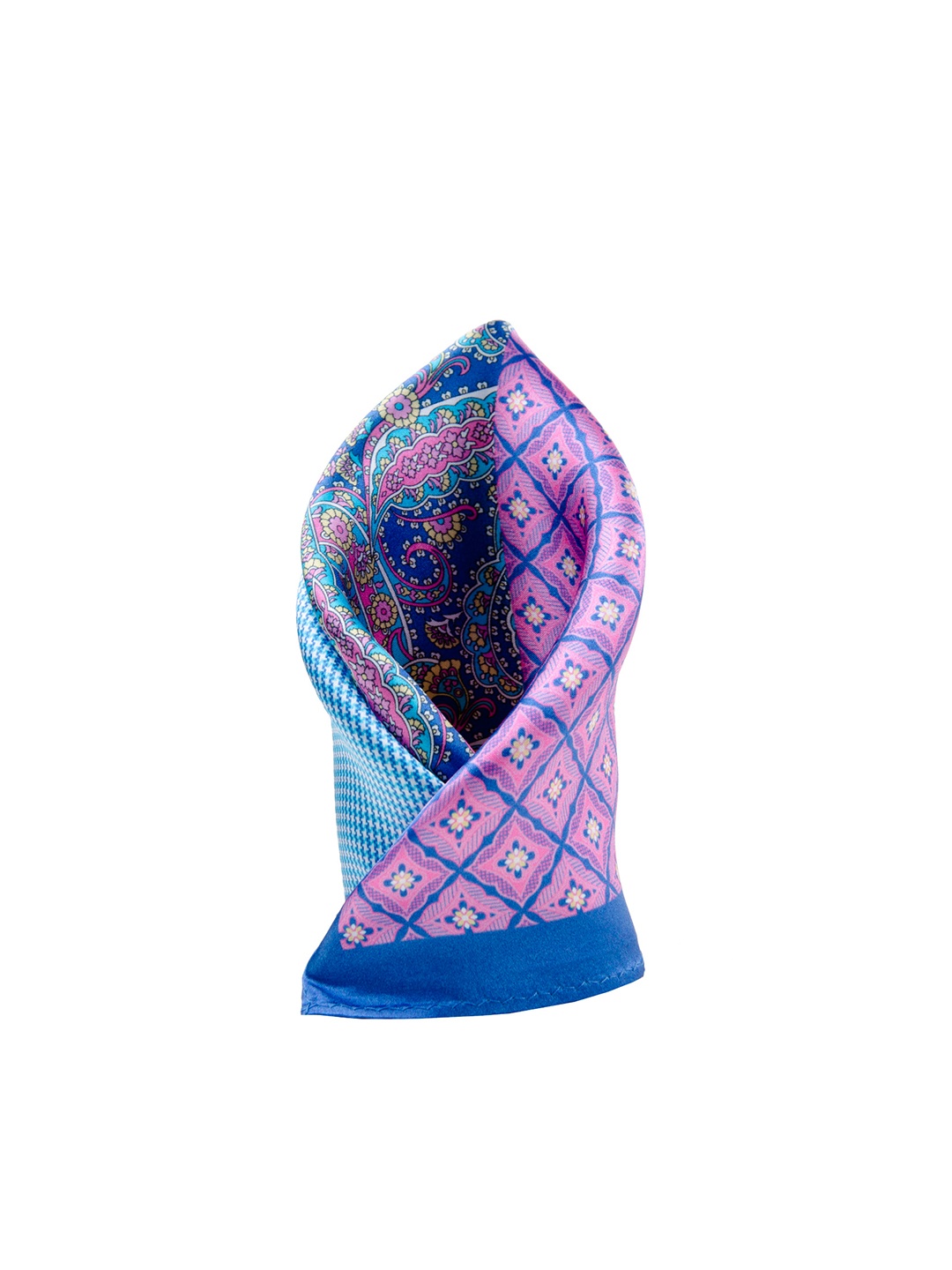 

Tossido Blue Printed Silk Pocket Square
