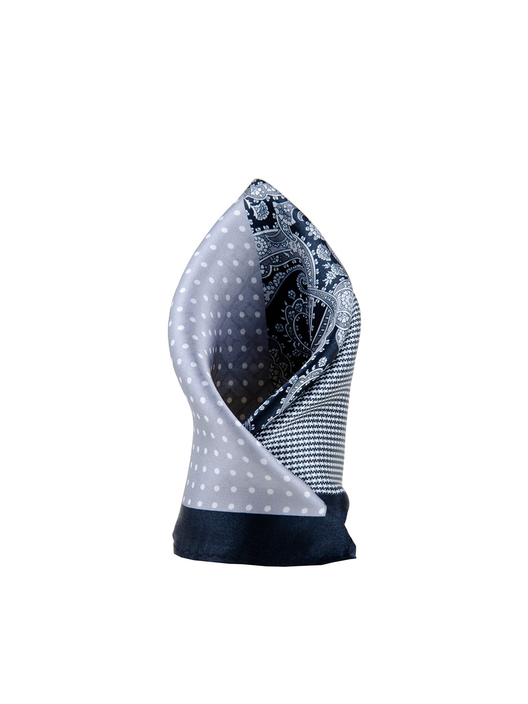 

Tossido Black Printed Silk Pocket Square