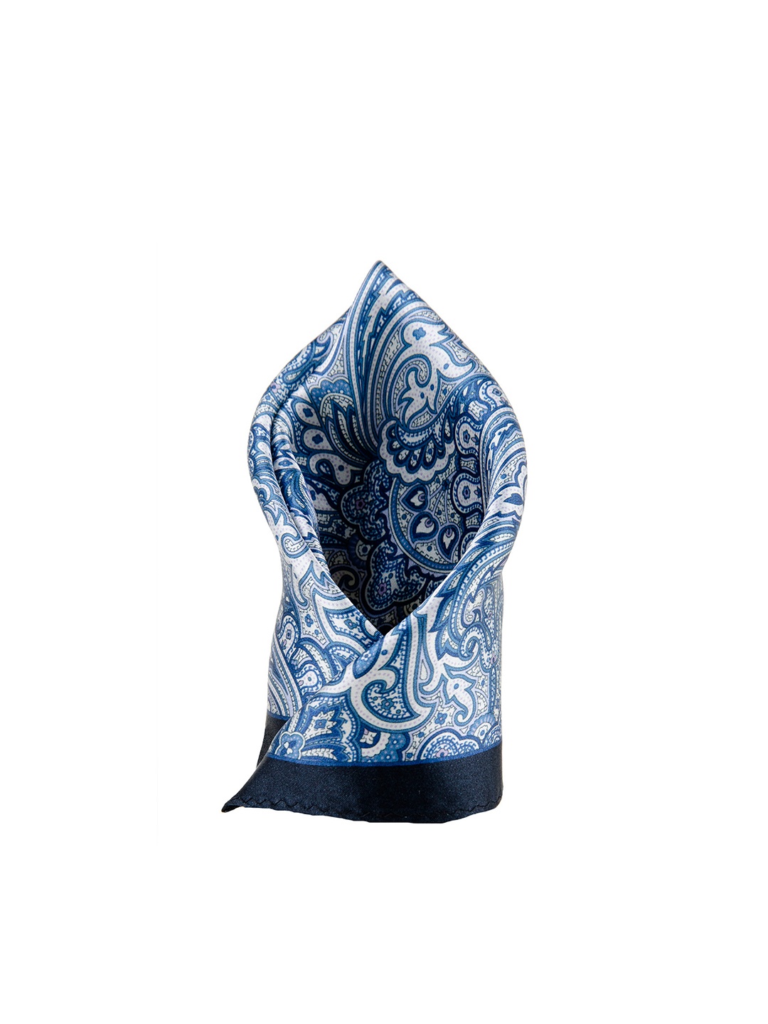 

Tossido Blue Printed Silk Pocket Square