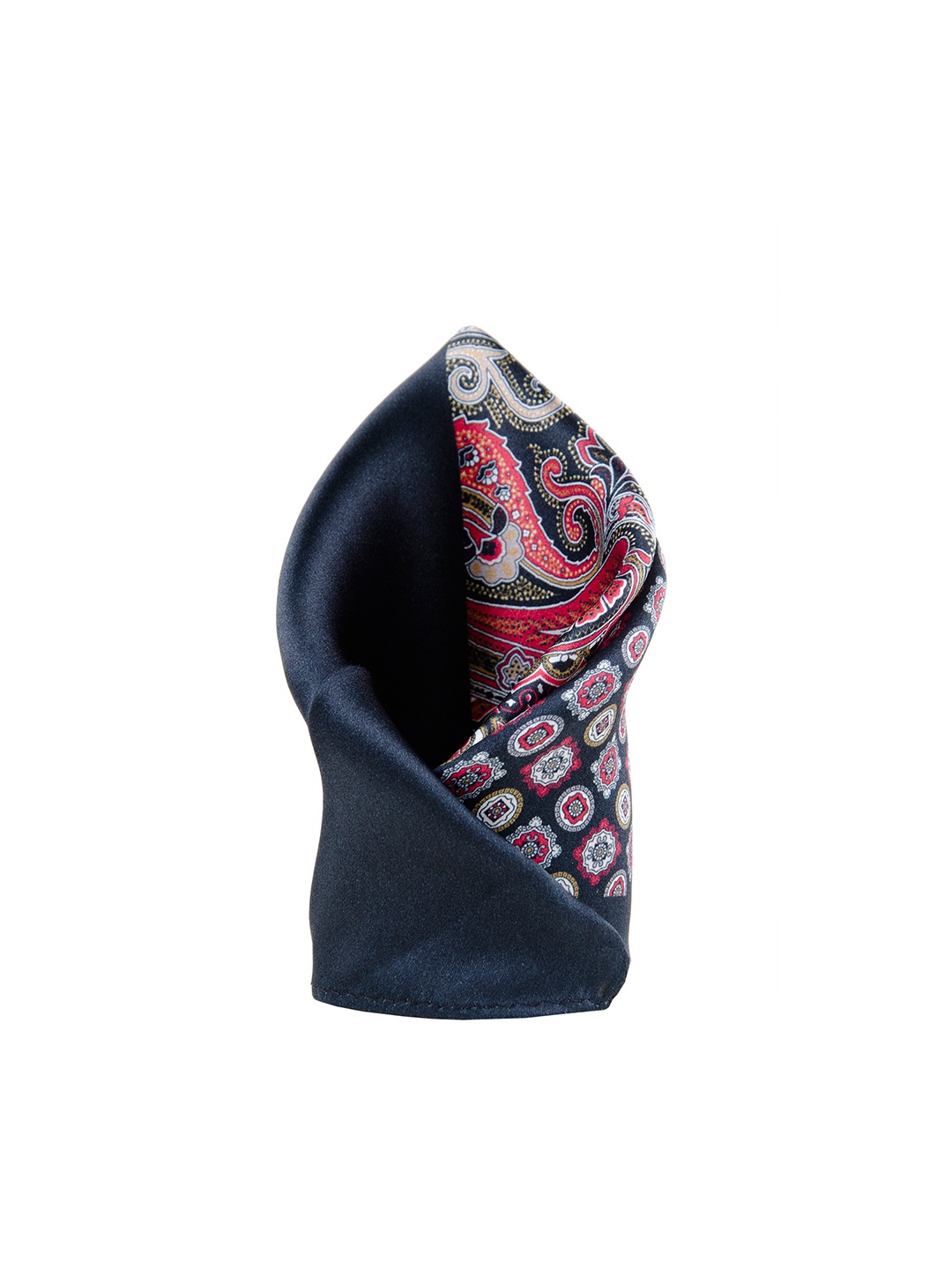 

Tossido Black Printed Silk Pocket Square