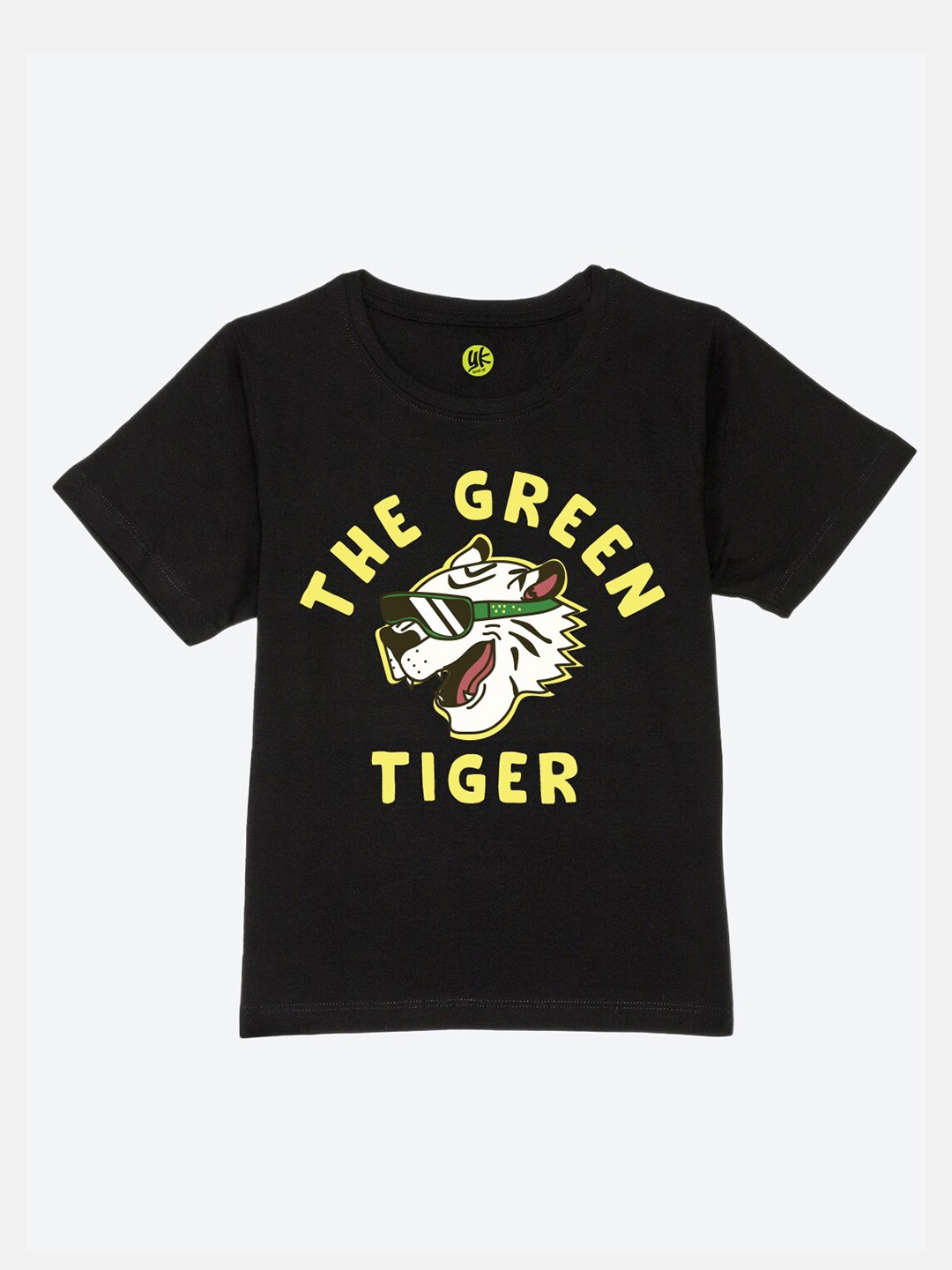 

YK Boys Typography Printed Pure Cotton T-shirt, Black
