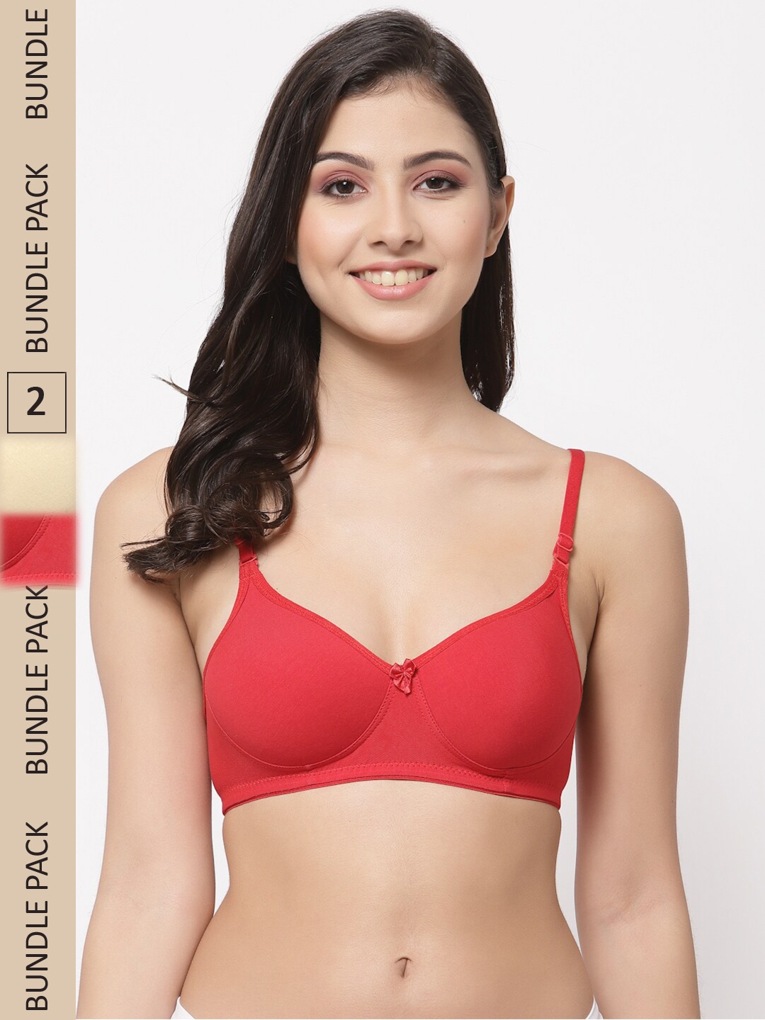 

College Girl Pack Of 2 Lightly Padded All Day Comfort Full Coverage Seamless T-shirt Bra, Nude