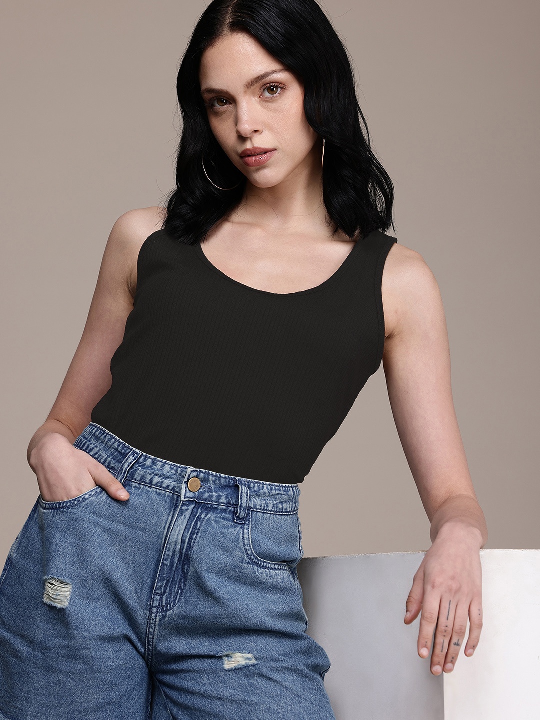 

The Roadster Life Co. Sleeveless Ribbed Top, Black