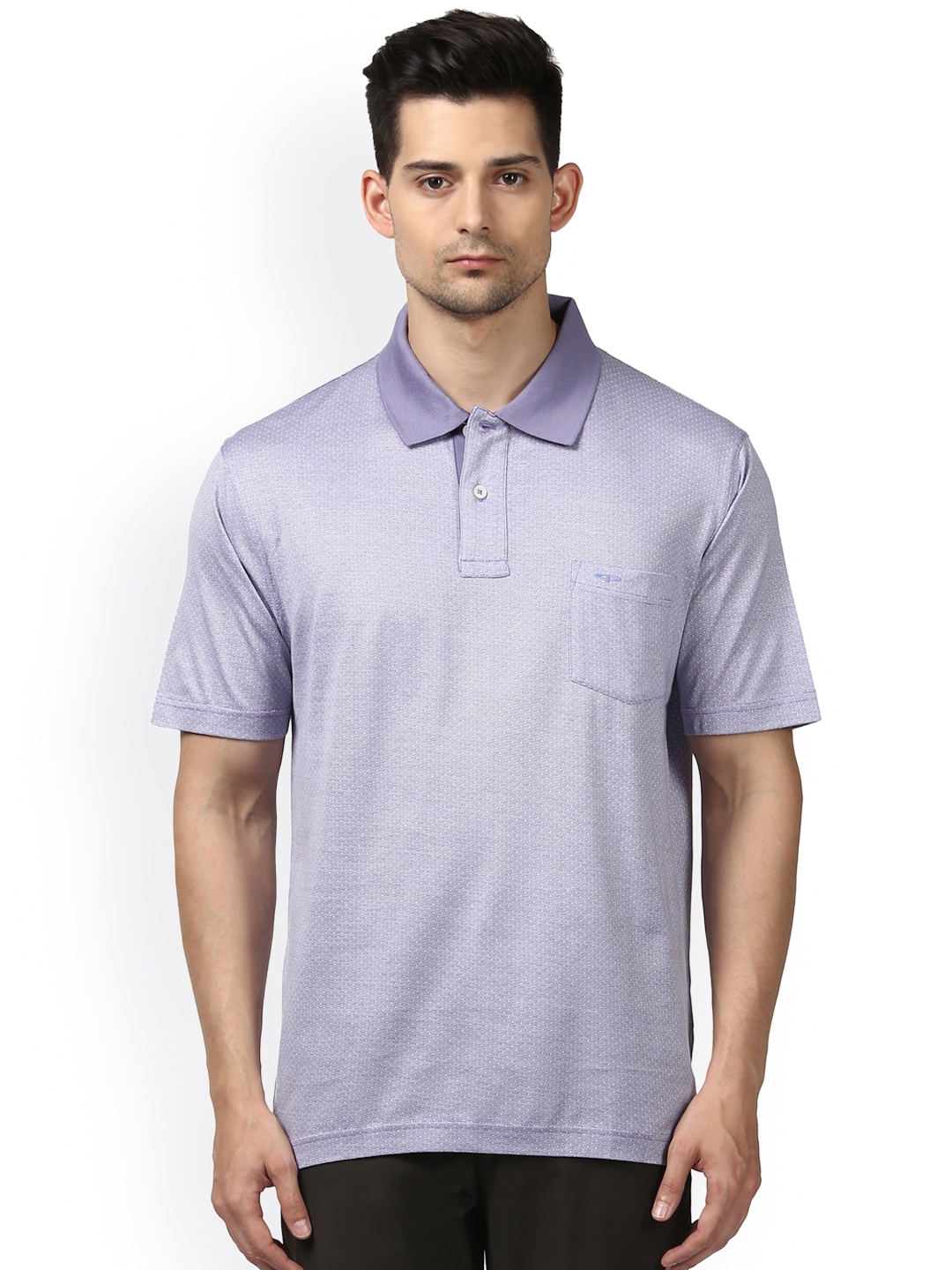 

ColorPlus Men Purple Solid Polo Collar T-shirt