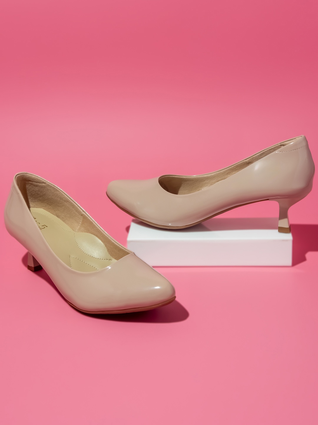 

Inc 5 Round Toe Kitten Heel Pumps, Beige