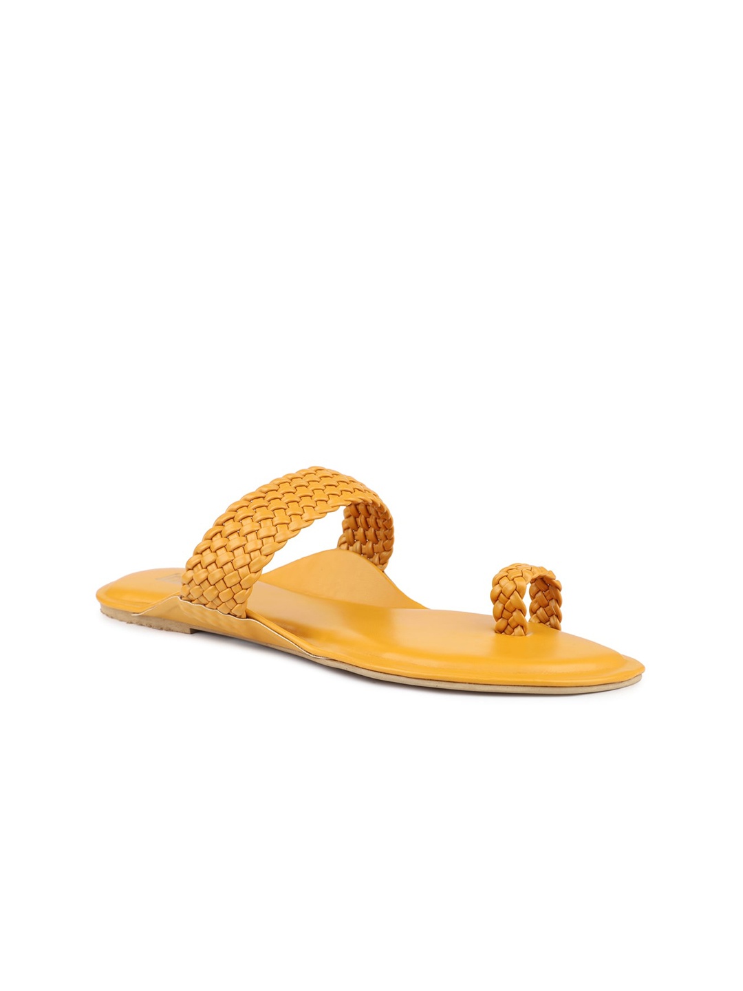 

Inc 5 Women Braided Open One Toe Flats, Mustard