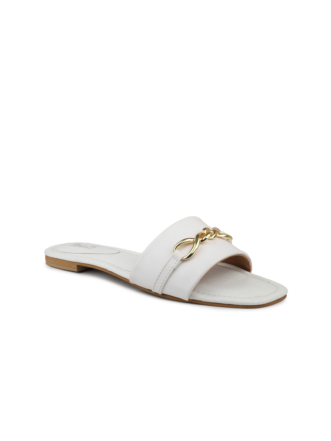 

Inc 5 Women Embellished Open Toe Flats, White