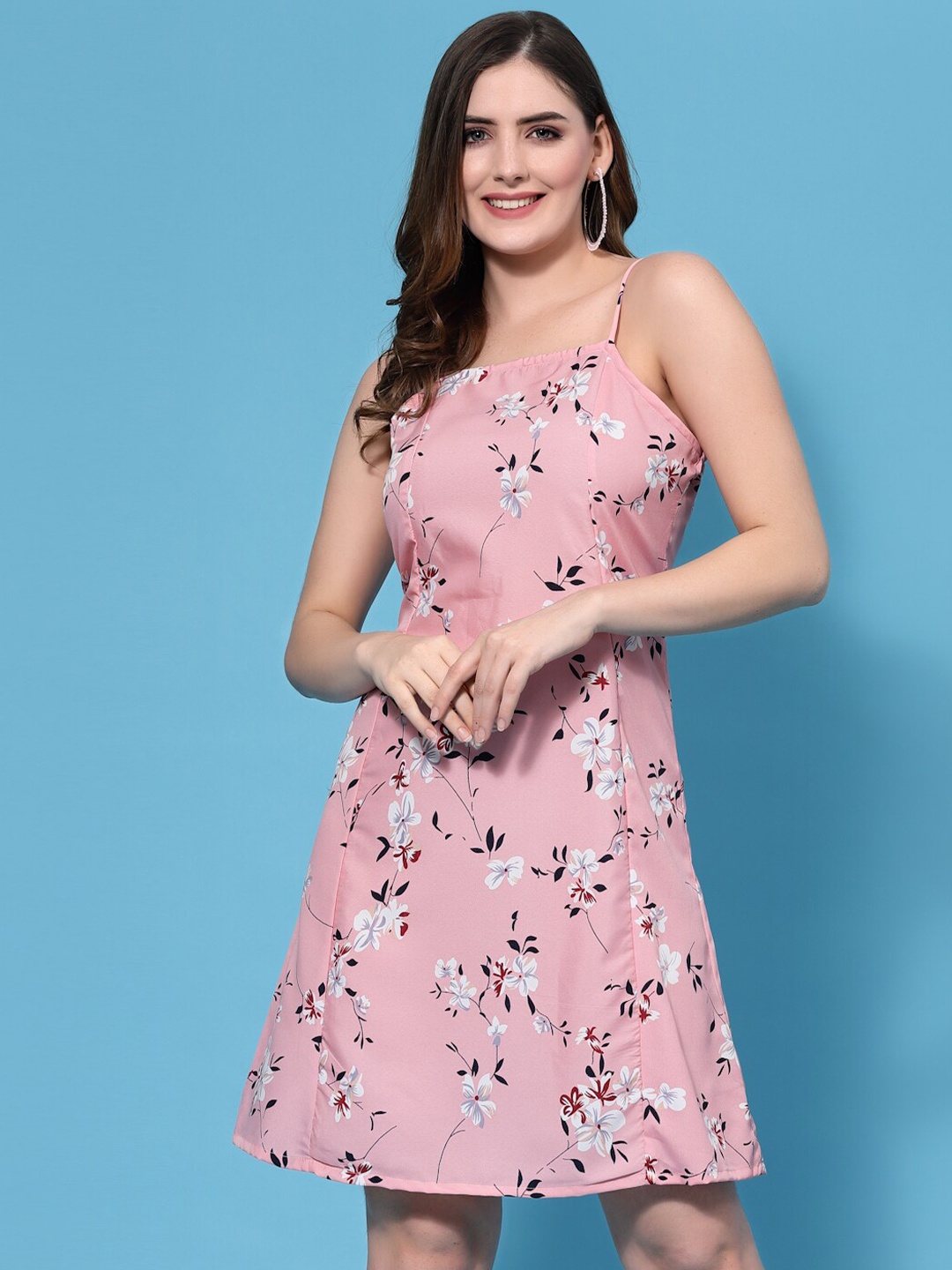 

Oomph! Floral Print Crepe Sheath Mini Dress, Pink