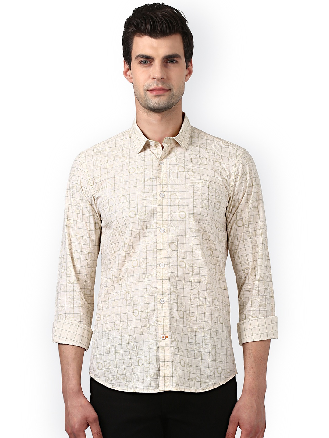

ColorPlus Men Beige Regular Fit Printed Casual Shirt