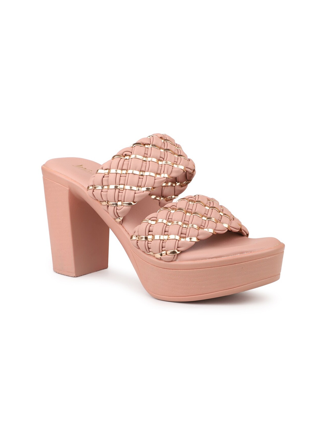 

Inc 5 Textured High-Top Platform Heels, Peach