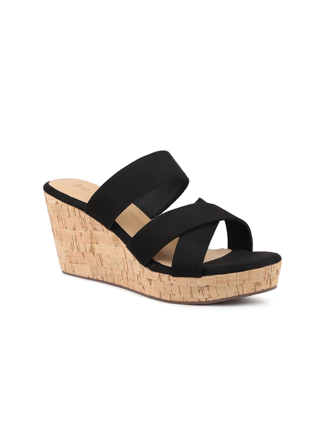 

Inc 5 Open Toe Slip On Wedge Heels, Black