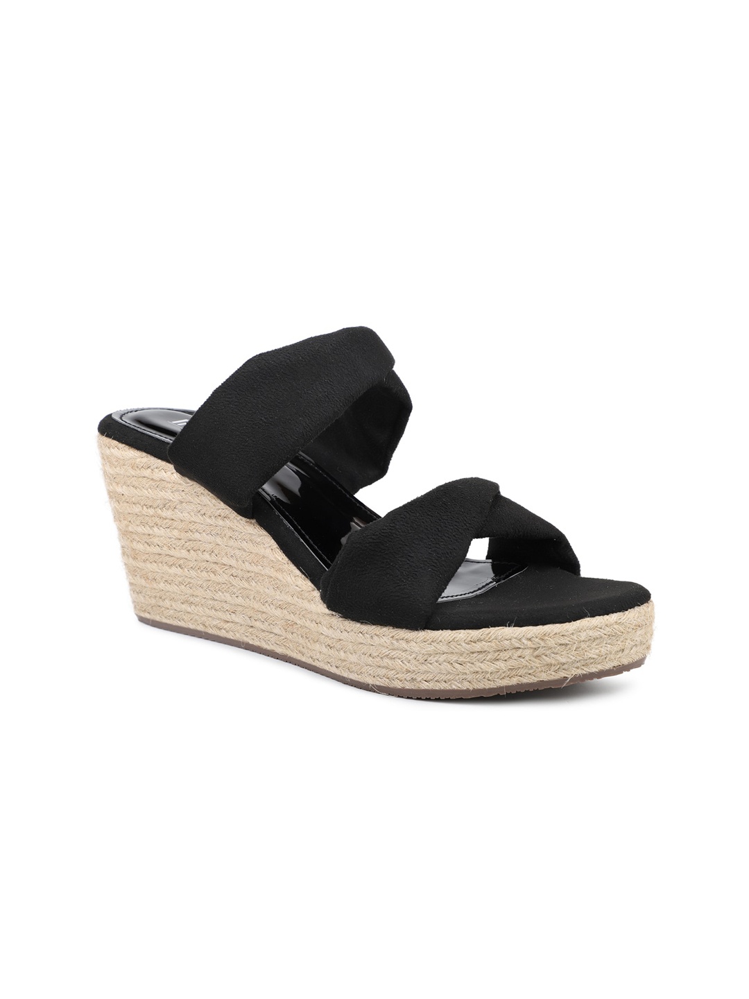 

Inc 5 Open Toe Synthetic Wedge Heels, Black