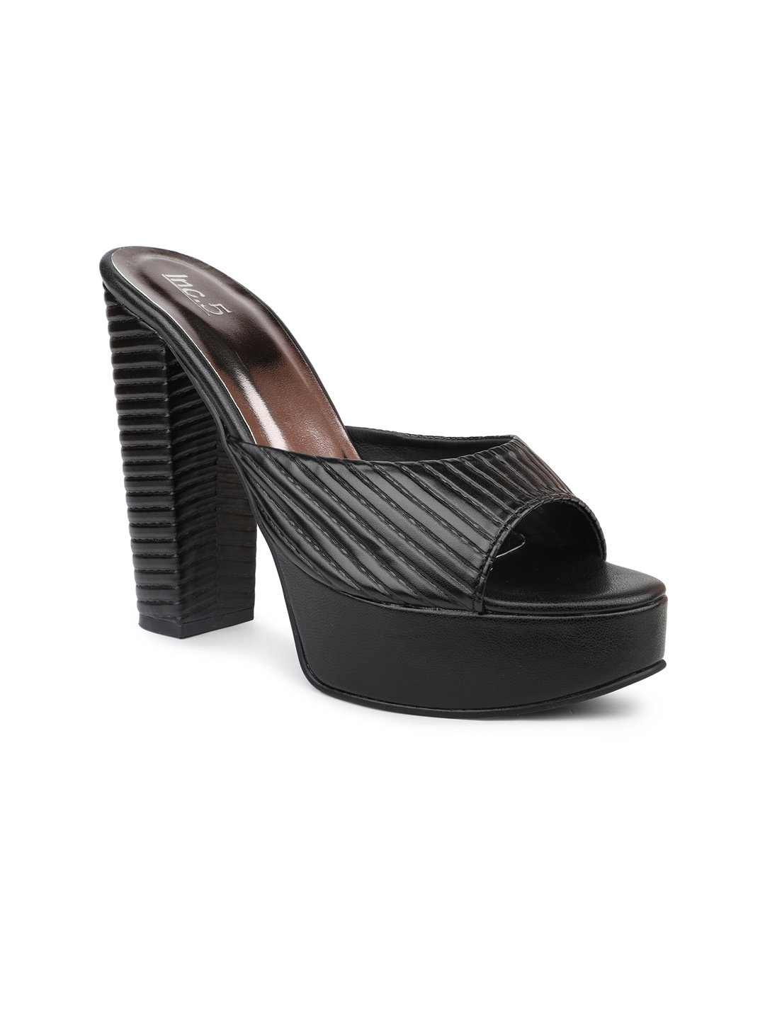 

Inc 5 Textured Party Platform Heels, Black