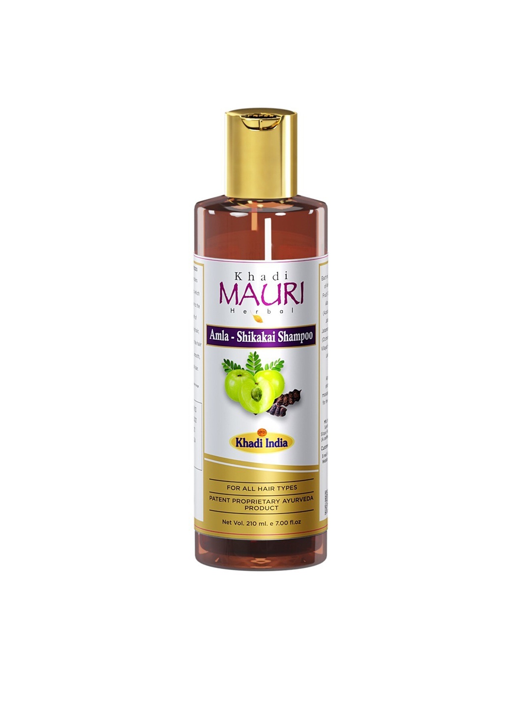 

Khadi Mauri Herbal Herbal Amla Shikakai Shampoo For Strengthens Roots & Hair Follicles 210, White