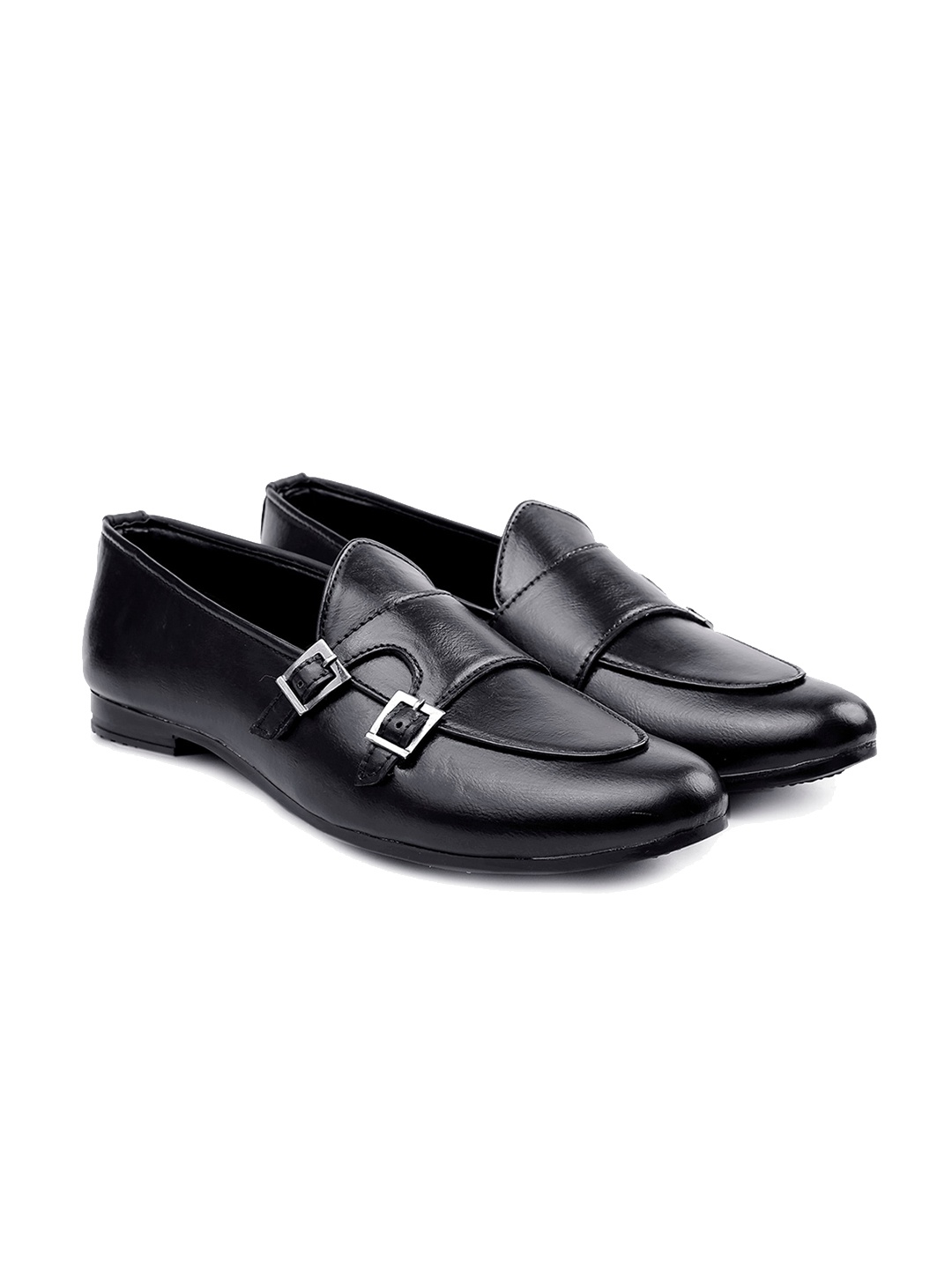 

Bxxy Men Double Monk Strap Loafers, Black