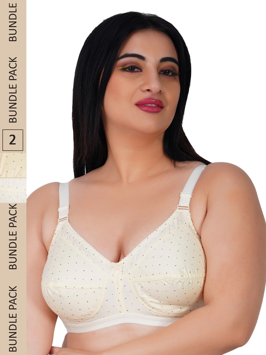 

LADYLAND Pack Of 2 Assorted Printed Non Padded Non-Wired Cotton All Day Comfort Bra