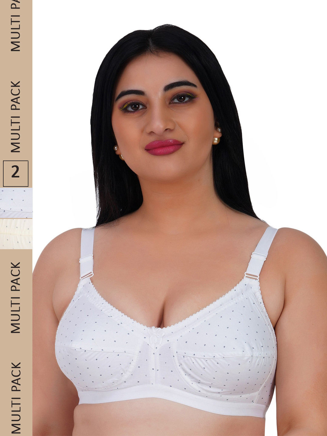

LADYLAND Pack Of 2 Assorted Polka Dot Full Coverage Cotton T-Shirt Bra