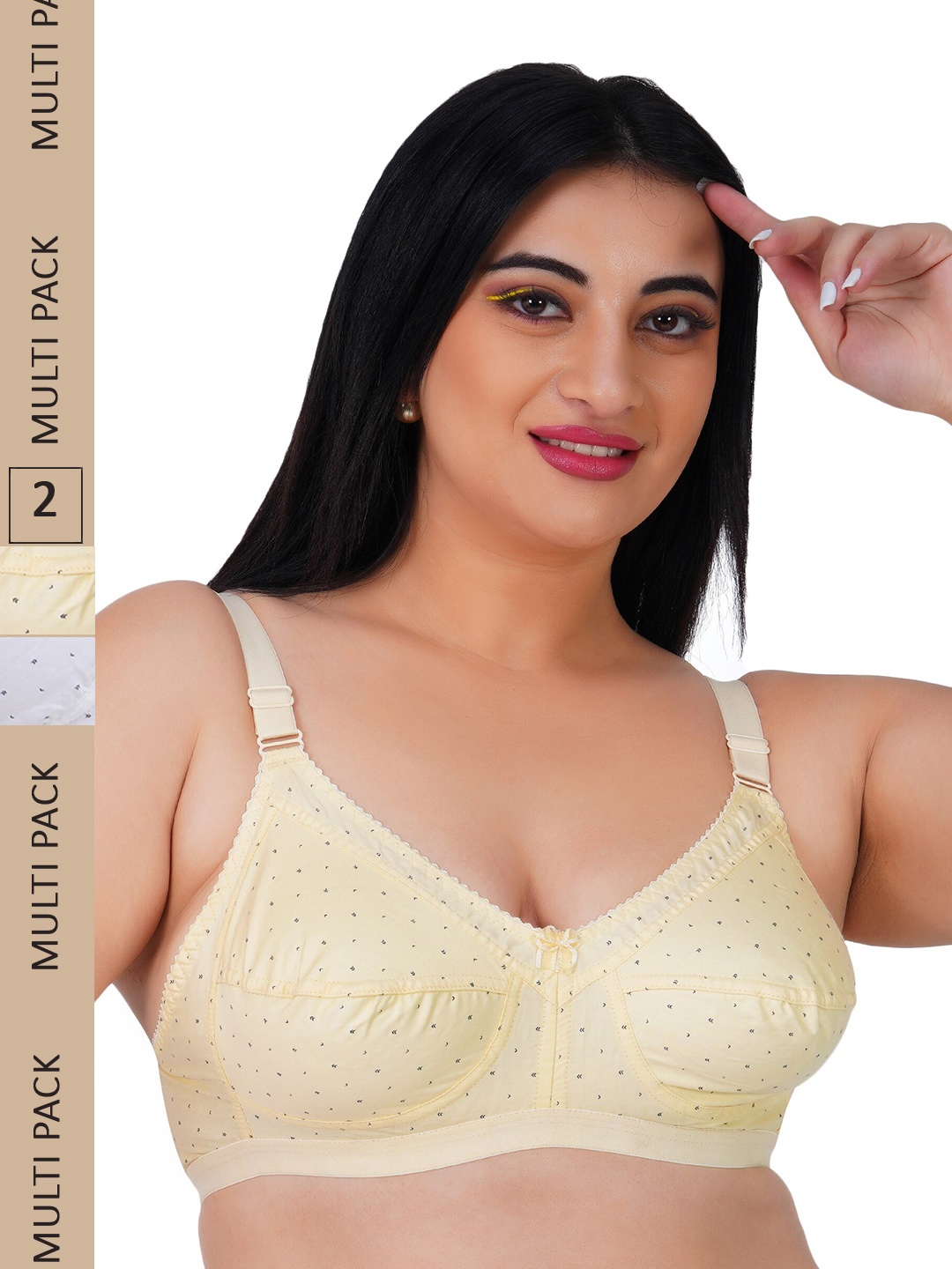 

LADYLAND Pack Of 2 Assorted Polka Dot Full Coverage Cotton T-Shirt Bra