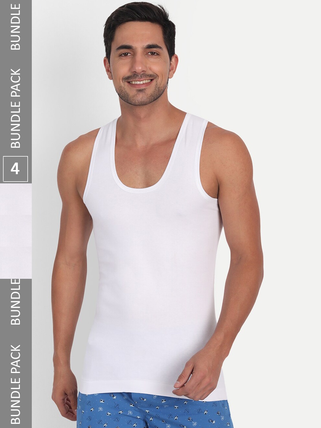 

T.T. Desire Interlock Pack Of 4 Basic Cotton Innerwear Vests, White