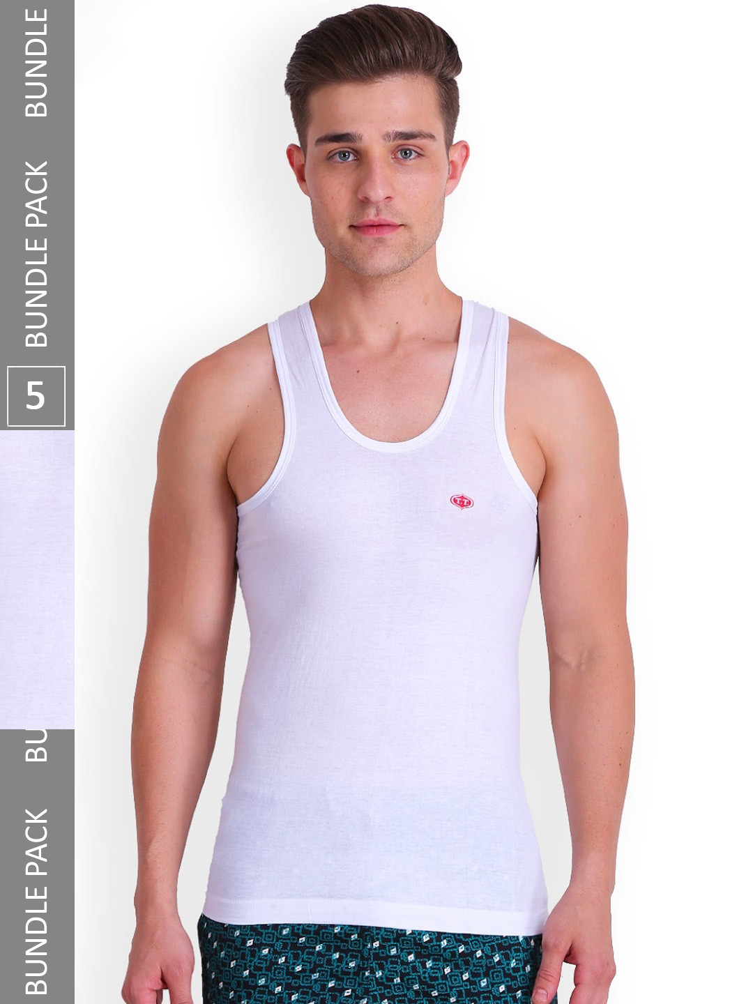 

T.T. Titanic Pack Of 5 Basic Cotton Innerwear Vests, White