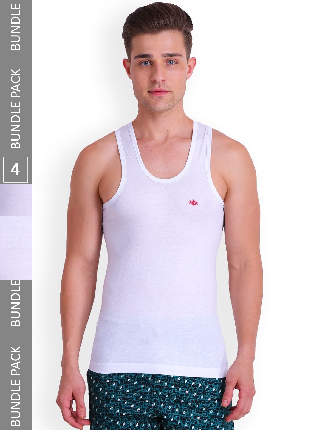 

T.T. Men Pack Of 4 Titanic HalfSleev Pure Cotton Vests, White
