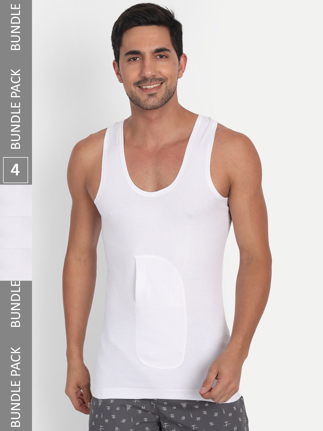 

T.T. Desire Interlock Pack Of 4 Basic Cotton Innerwear Vests, White