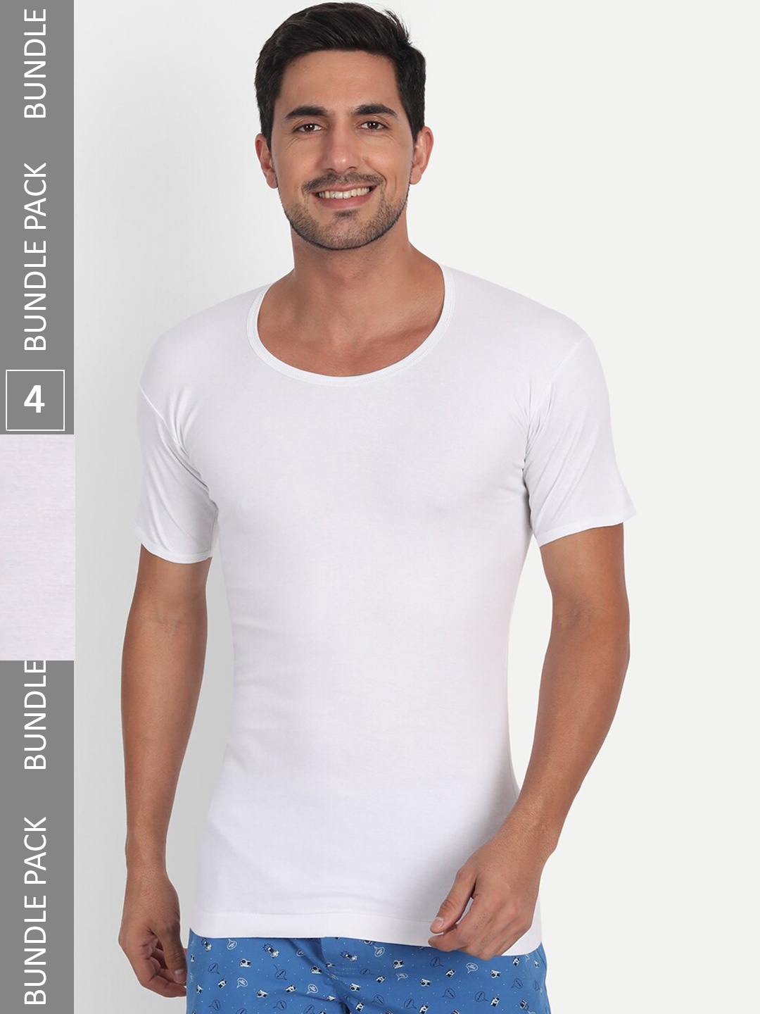 

T.T. Desire Interlock Pack Of 4 Basic Cotton Innerwear Vests, White