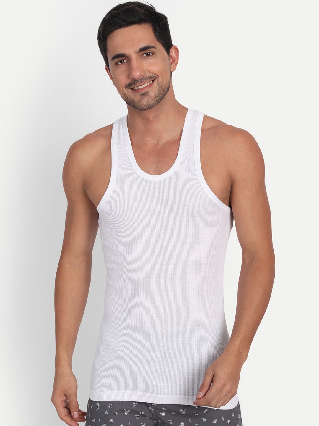 

T.T. Men Pack Of 4 Undershirt Cotton Derby Innerwear Vests, White