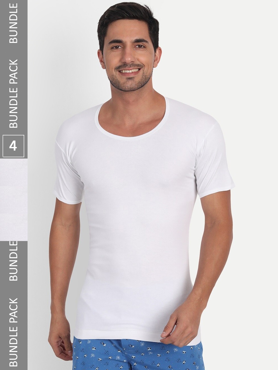 

T.T. Desire Interlock Pack Of 4 Cotton Innerwear Vests, White
