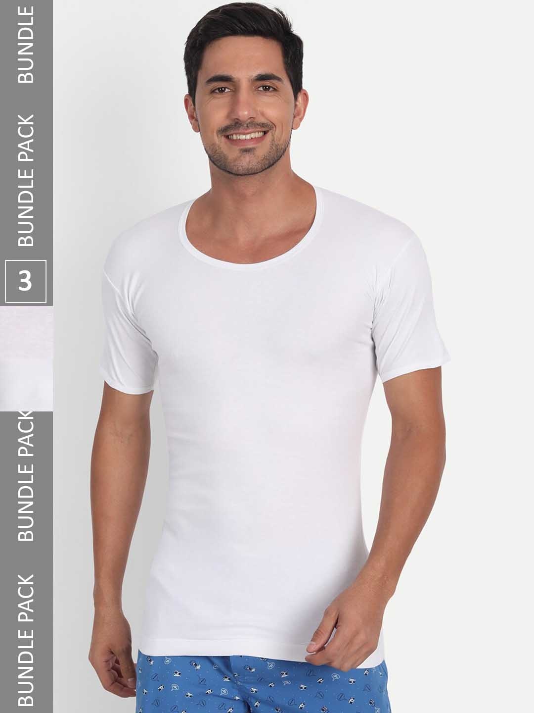 

T.T. Desire Interlock Pack Of 3 Undershirt Cotton Innerwear Vests, White