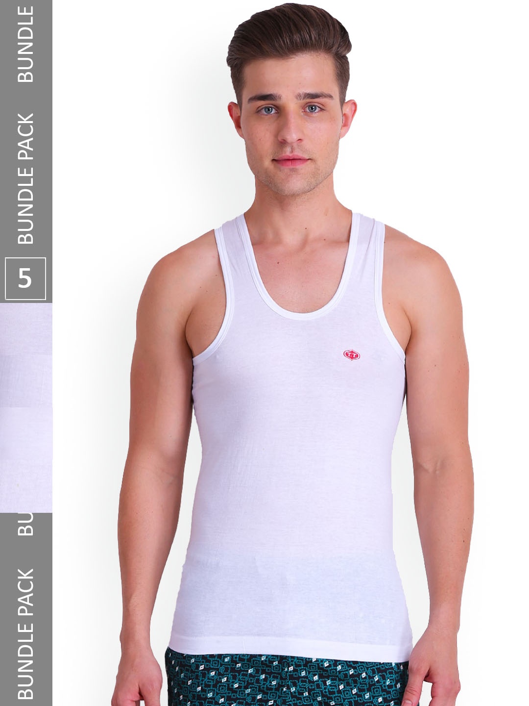 

T.T. Titanic Pack Of 5 Cotton Undershirt Vests, White