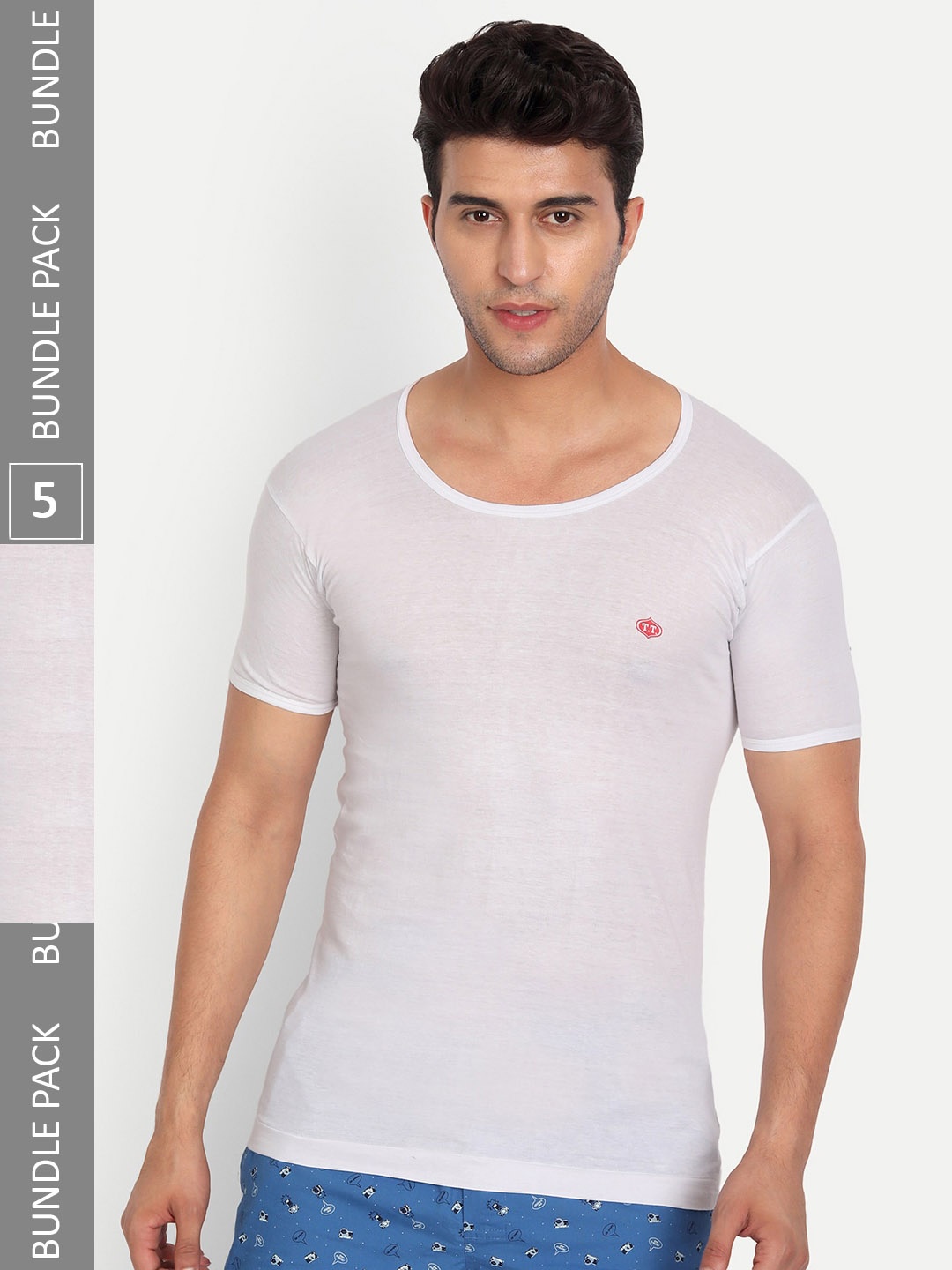 

T.T. Pack Of 5 Cotton Undershirt Vests, White